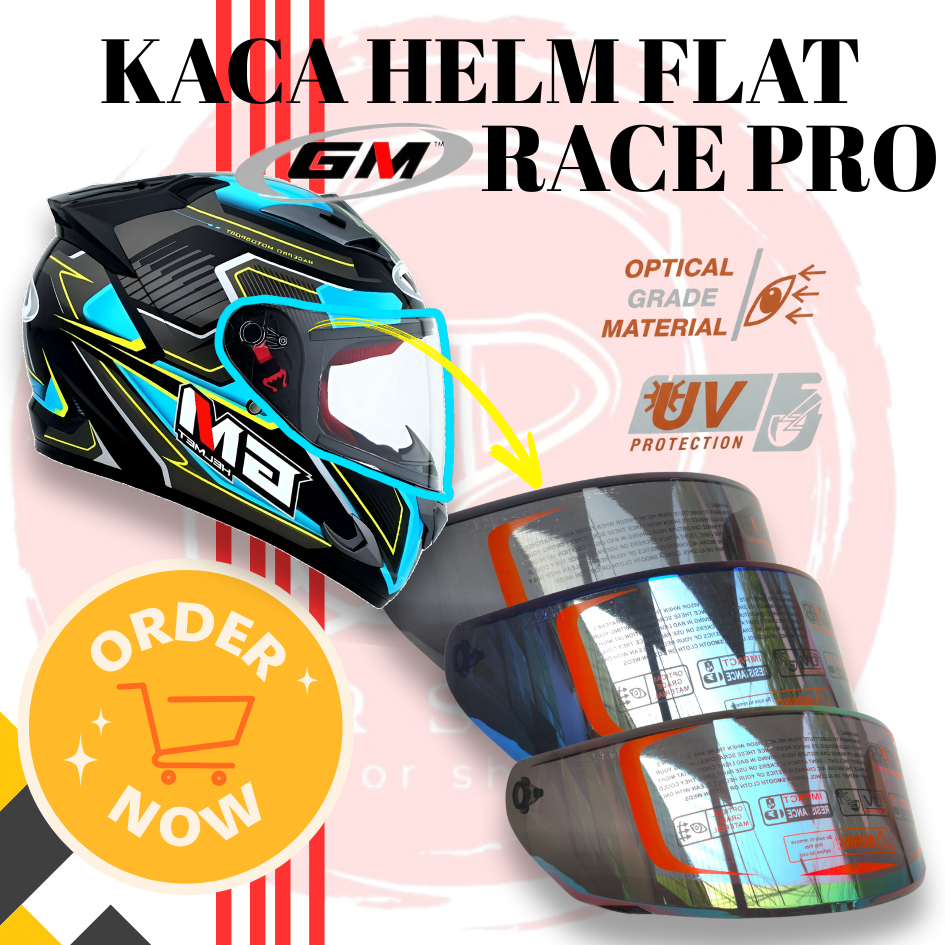Kaca Helm Flat visor GM RACE PRO HANDARB