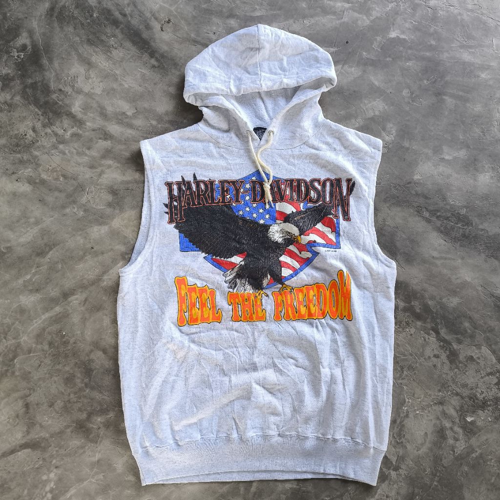 HARLEY DAVIDSON 80S SLEEVLEES HOODIE GREY