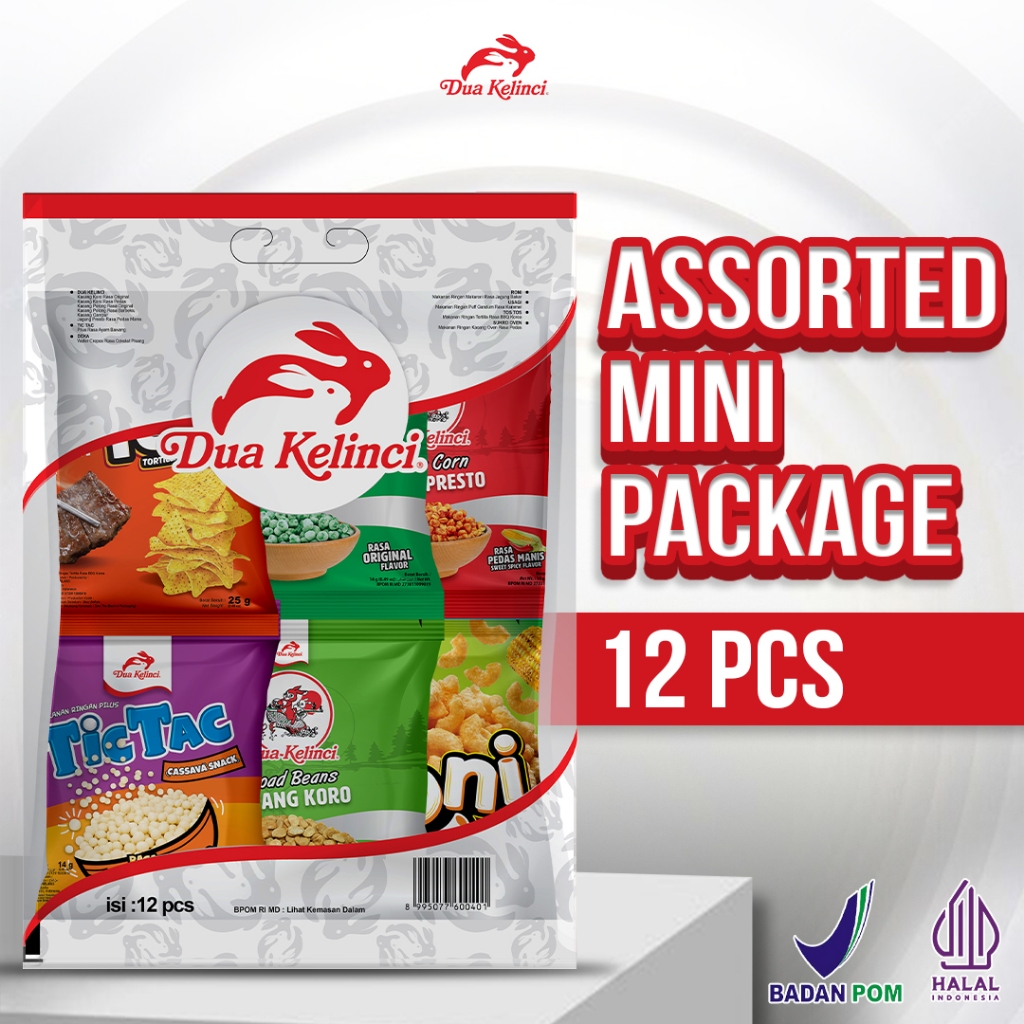 DUA KELINCI Camilan Assorted Pack 12pcs Gurih Praktis Cocok Semua Usia