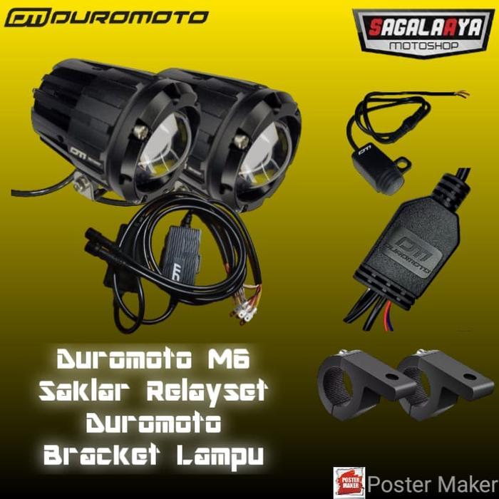 Paket Lampu Duromoto M6 Saklar Ori Relayset Duromoto Bracket Vinyx