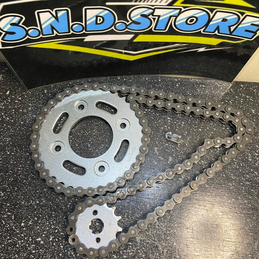 S.N.D.STORE Gir gir Gear set + rantai 420 motor honda revo absolute 110 (second berkualitas)