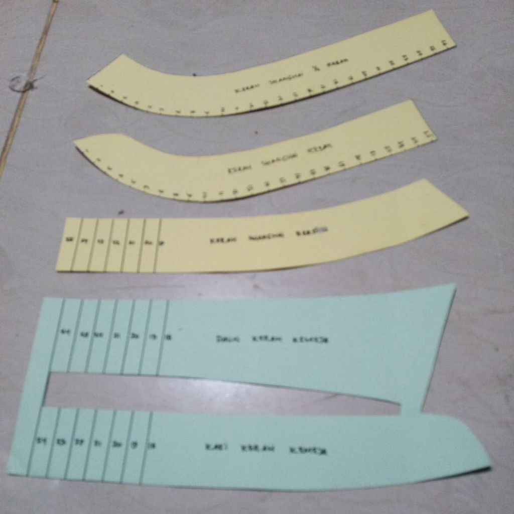 Pola krah (Krah, Shanghai 1/2 rebah, Krah Shanghai rebah, Krah Shanghai berdiri, Krah kemeja)