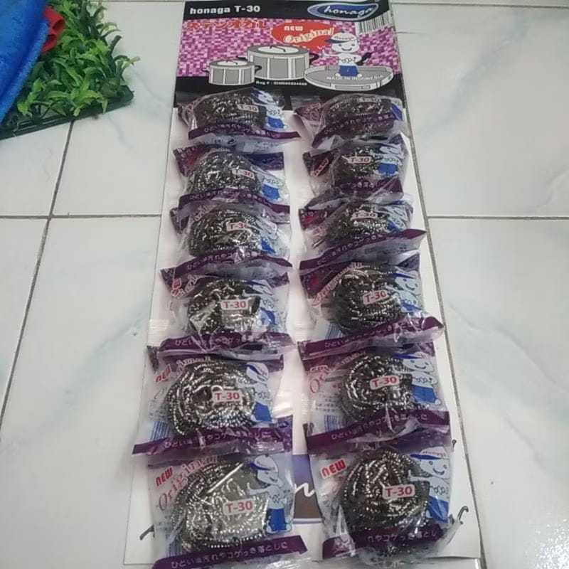 PROMO (12pcs) Honaga T-30 | Gosok Panci Kawat | Sabut Kawat Cuci Piring