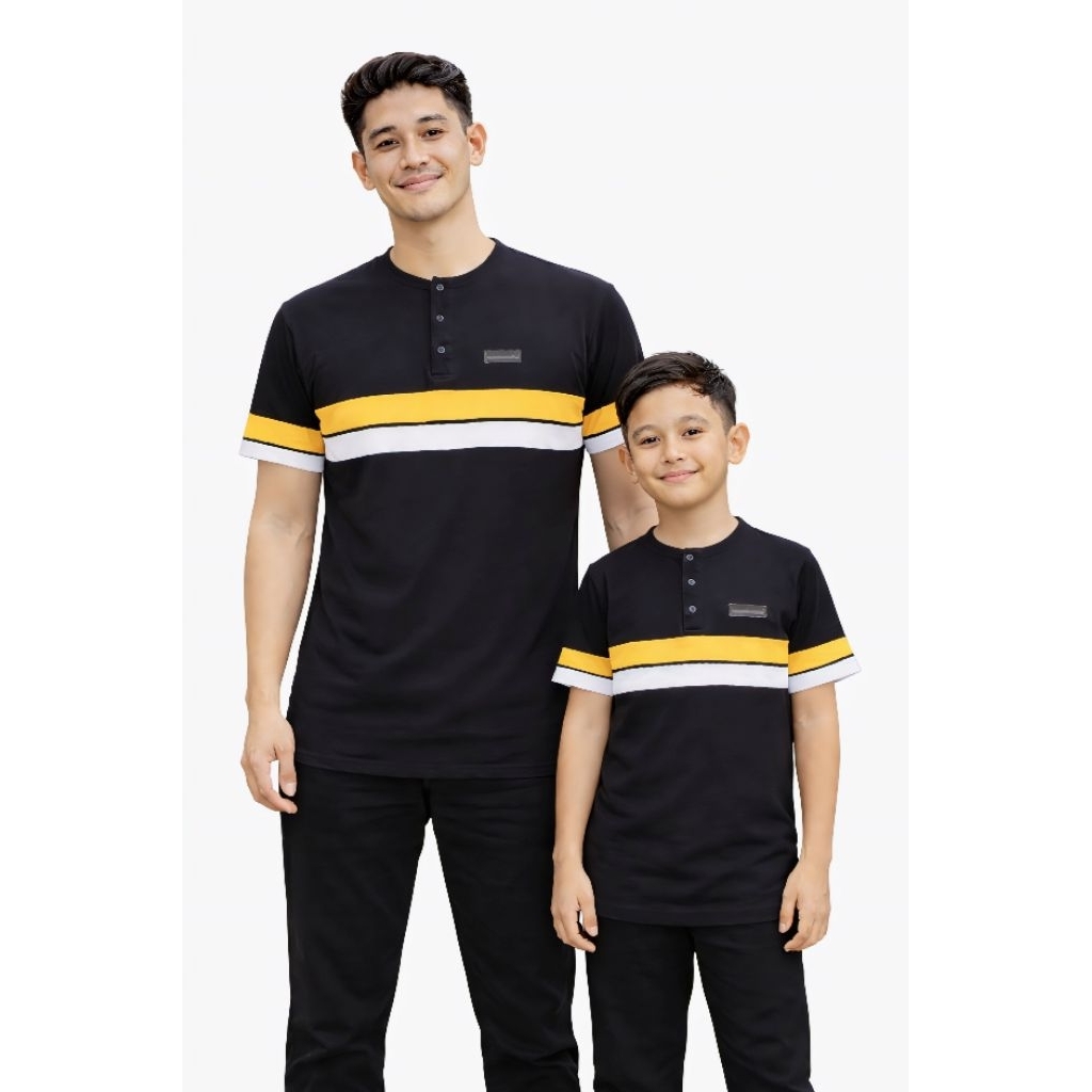 Kurta Couple Kombinasi | Kurta Ayah dan Anak | Hitam Dan Putih