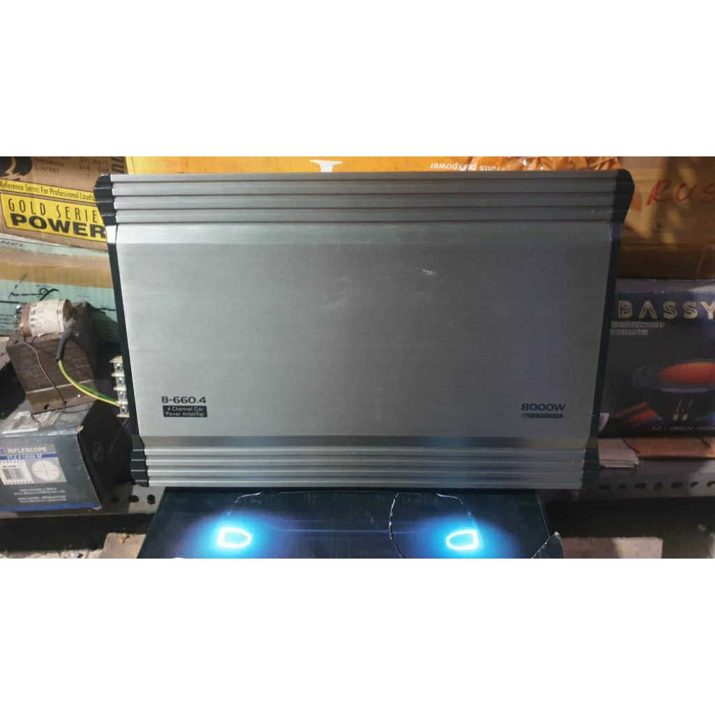 power amplifier mobil 4channel 8000watts coustic b-660.4 second normal siap pakai