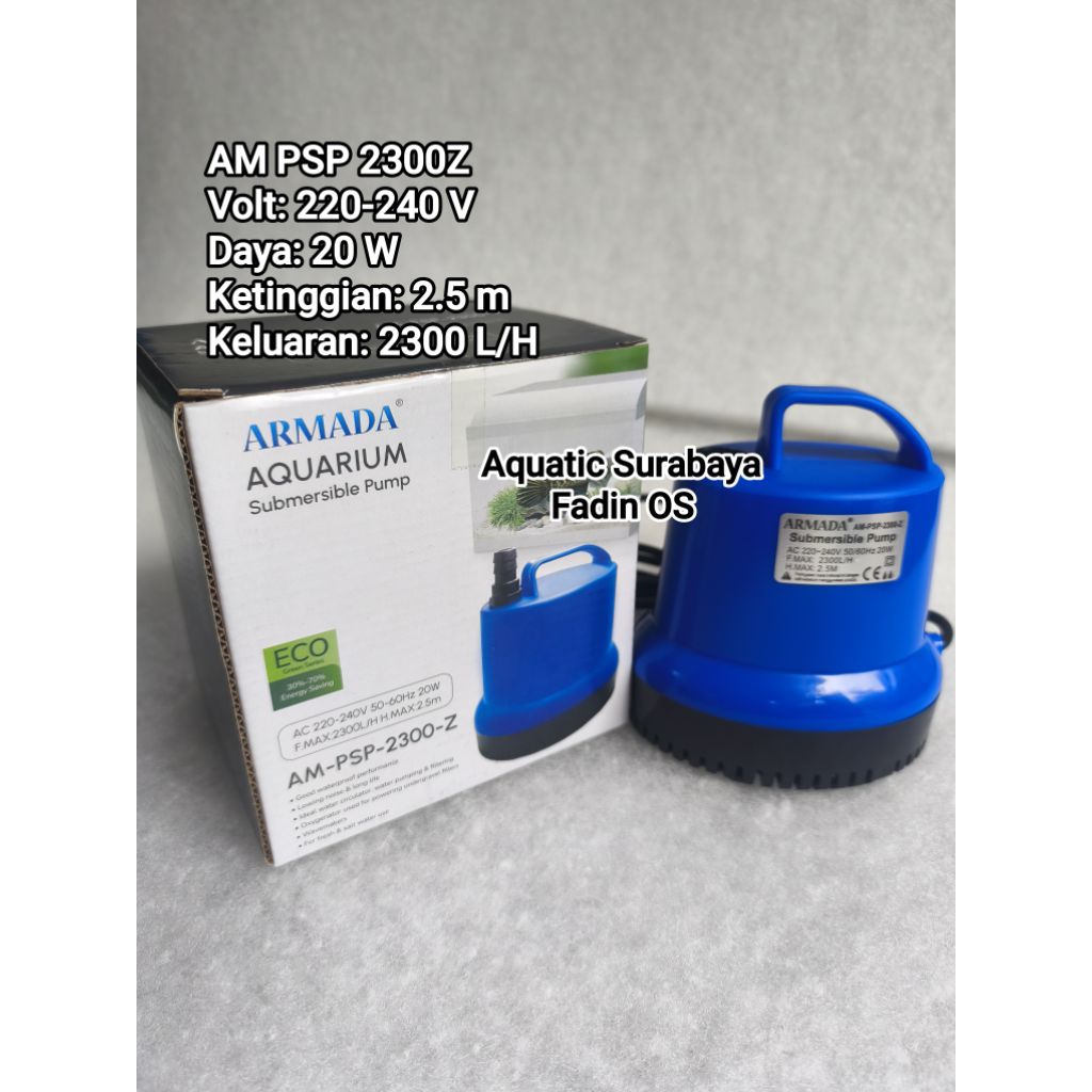 ARMADA PSP 2300 POMPA CELUP AQUARIUM MINI POMPA AIR MANCUR POMPA KURAS MURAH LOW WATT