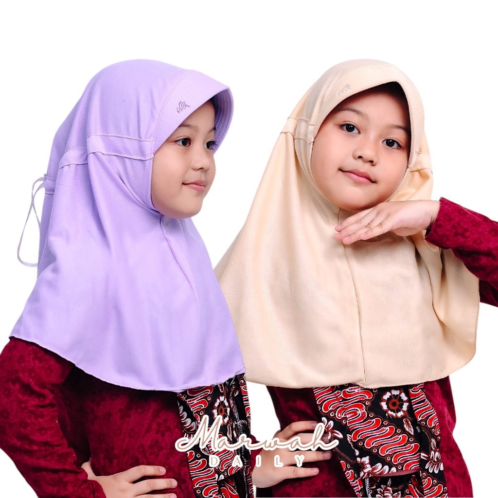 Hijab Sekolah Instan Anak TK SD Pita Serut Tutup Kerudung Anak TK SD Jilbab Sekolah Serut Samping Tu