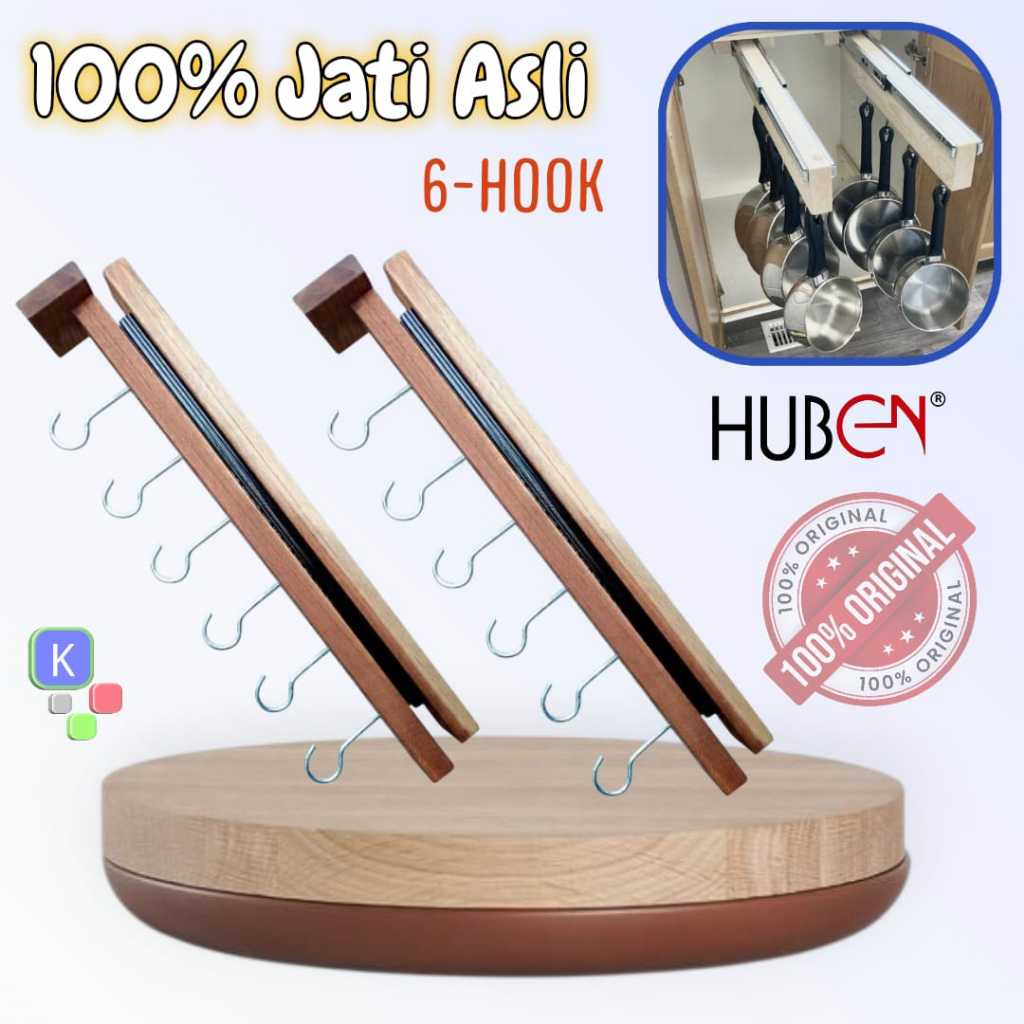 Gantungan Panci Tarik Dorong Bawah Kitchen Set - Rak Panci teflon Bawah dapur Kabinet Premium