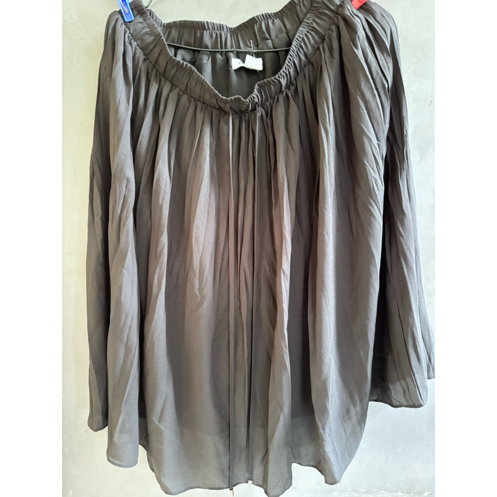 rok hitam bahan sifon full fiting