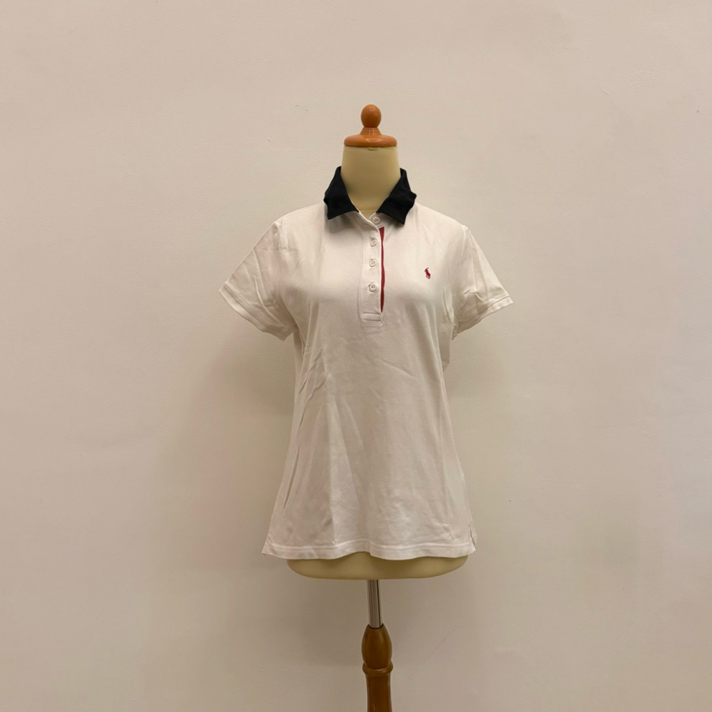 PRELOVED Polo Ralph Lauren White Polo Short Sleeve Shirt Kemeja Putih Fashion Wanita
