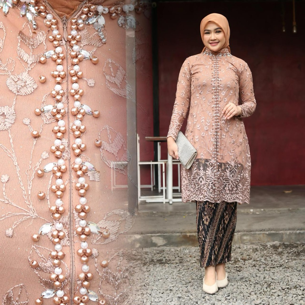 Set Kebaya Modern Tunik Busui payet Jumbo // Baju  Kebaya Batik Couple kondangan Lamaran Wisuda // K