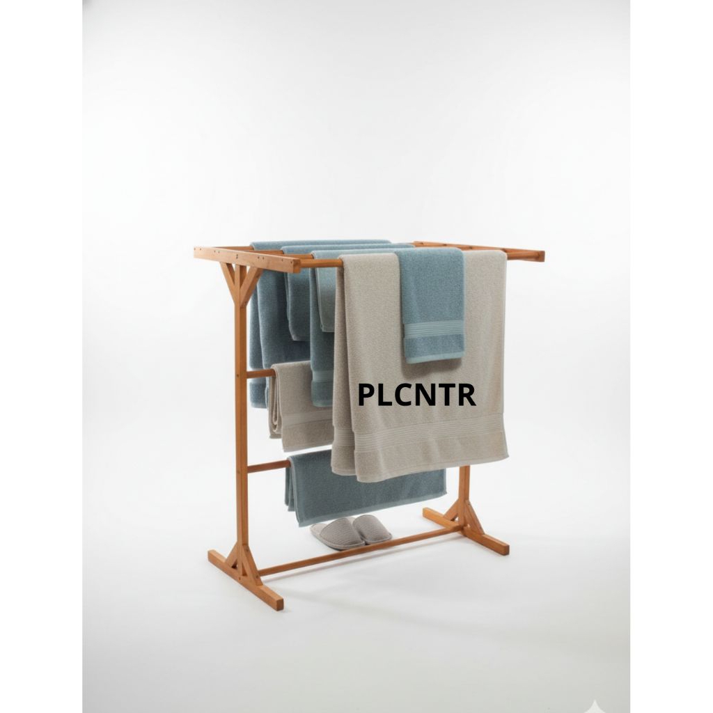 Rak Handuk Premium Rak Pakaian Rak Kayu Jemuran Baju Handuk Desain Minimalis Modern