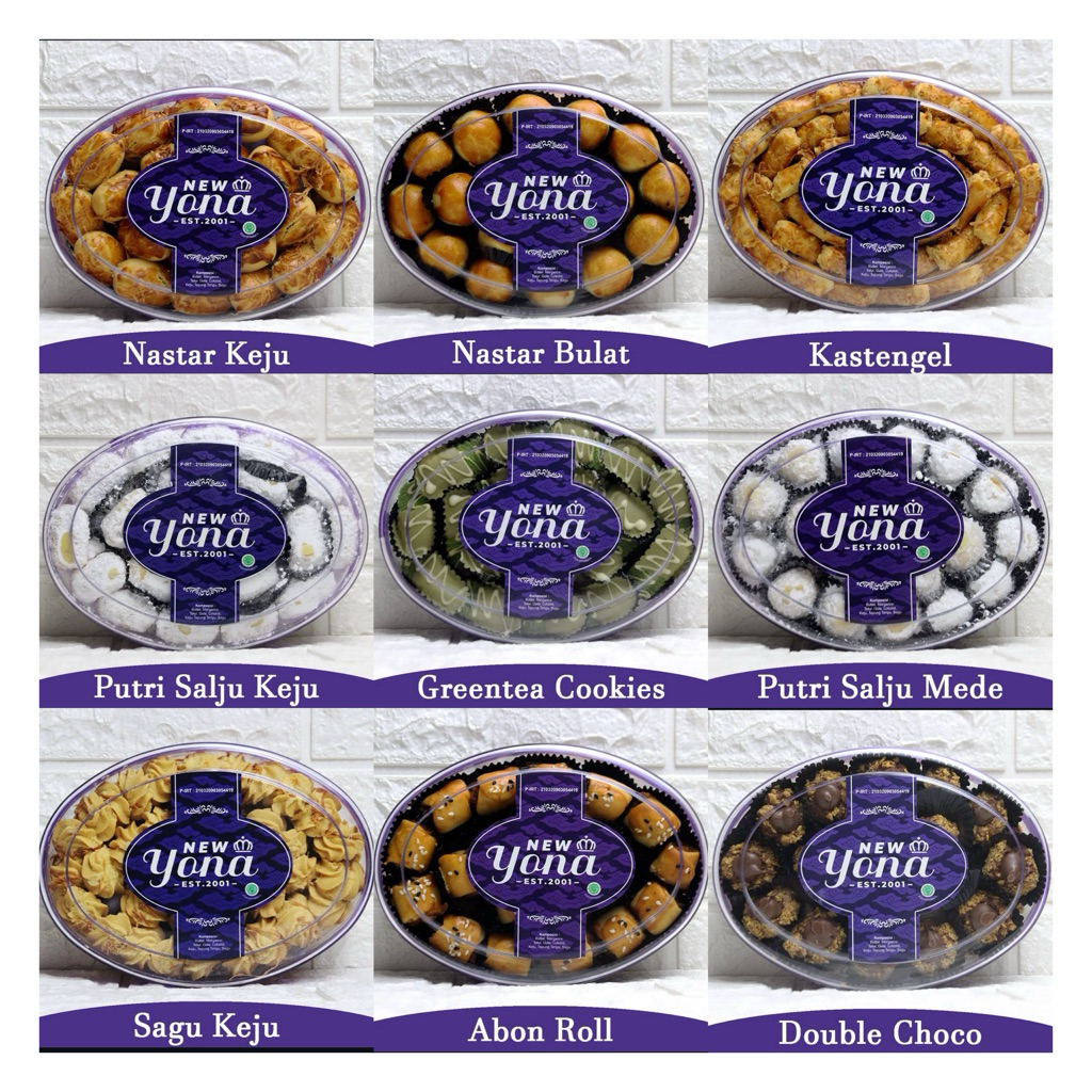 READY NEW YONA COOKIES 2026 ORIGINAL KUE KERING LEBARAN - Nastar kastangel sagu putri salju Pengirim
