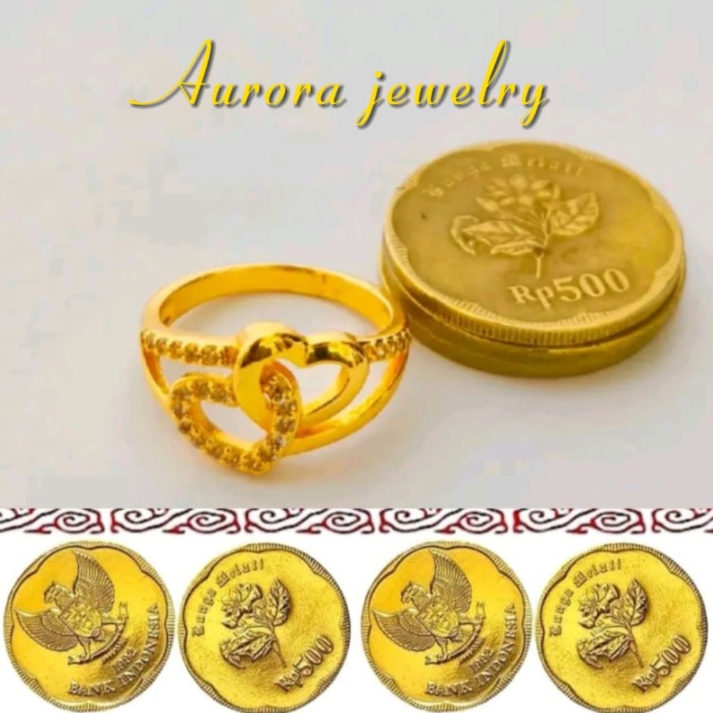 CINCIN KOIN LOGAM 1991 LOVE GANTENG KOIN 91 ELEGAN KOIN PERHIASAN WANITA DEWASA ANTI LUNTUR ANTI KAR