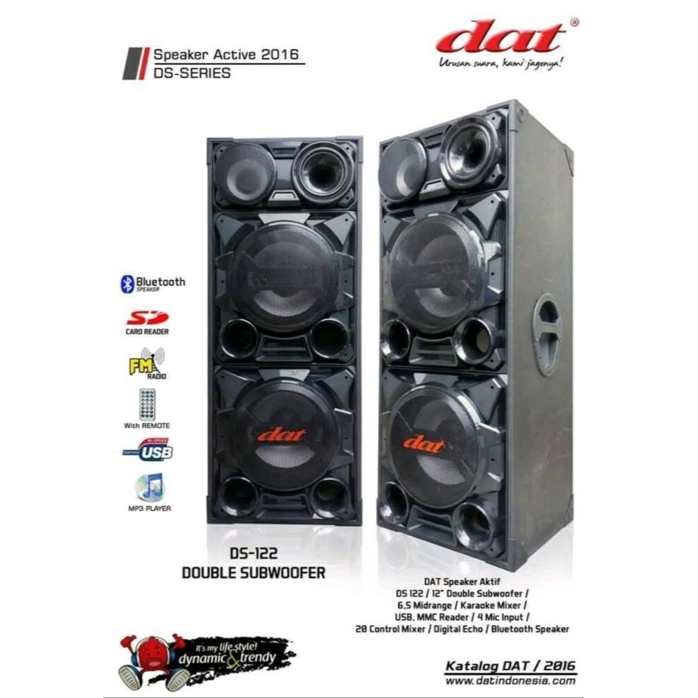 SPEAKER ACTIVE PASSIVE DAT DS122 SPEAKER AKTIF PASIF DAT DS-122 12INCH DOUBLE SUBWOOFER