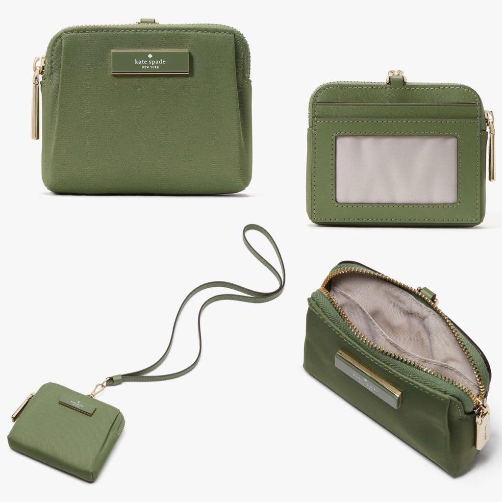 Kate Spade Carter Nylon Lanyard Cedar Stand Green AUTHENTIC
