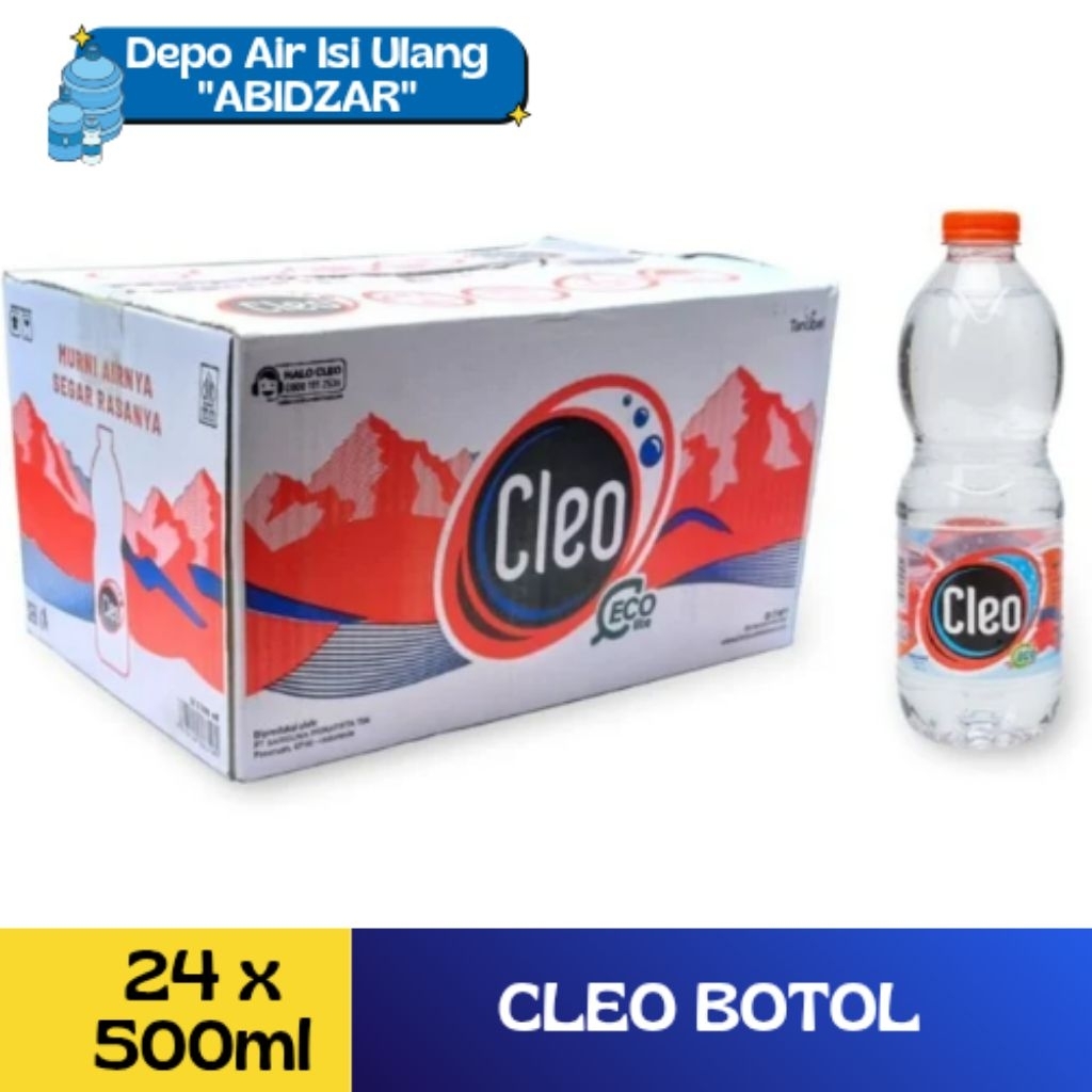 CLEO BOTOL 500ML ( 1 DUS ISI 24 BOTOL ) AIR MINUM CLEO / CLEO AIR MINERAL 500ML