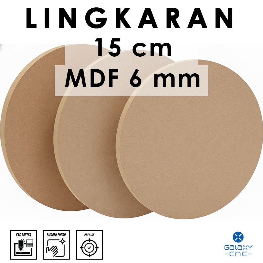 Lingkaran 15 cm - MDF 6 mm - MDF board / papan MDF kayu