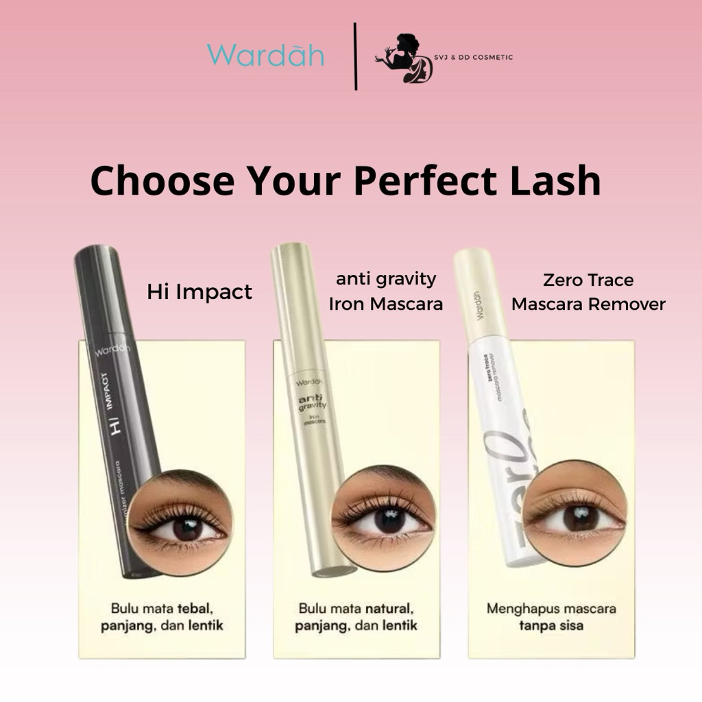 Wardah Mascara NEW! - Hi Impact, Anti Gravity (Iron), Remover Zero Trace