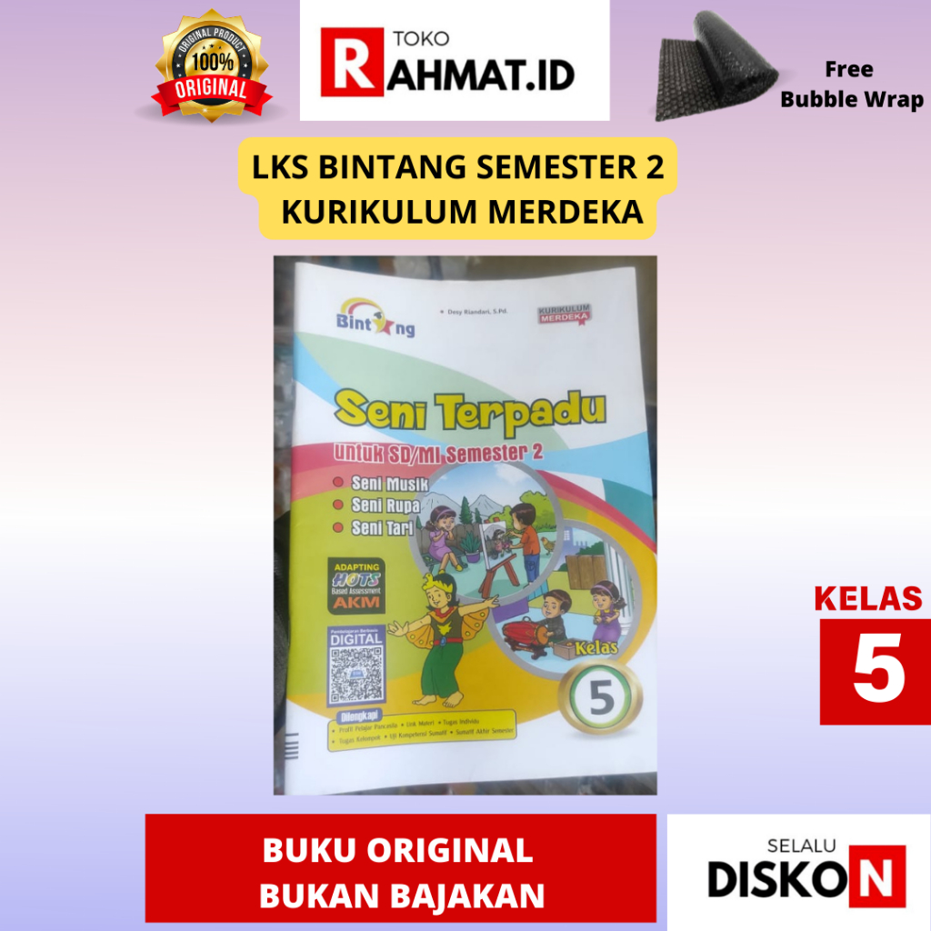 LKS SENI TERPADU KELAS 5 SD SEMESTER 2 SENI MUSIK SENI RUPA SENI TARI PENERBIT BINTANG KURIKULUM MER