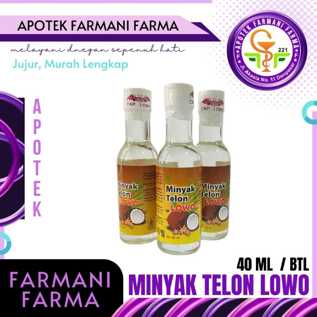 MINYAK TELON LOWO 40ML CAP LOWO / TELON OIL / MINYAK BAYI / MINYAK PERUT KEMBUNG BAYI / BABY OIL / M