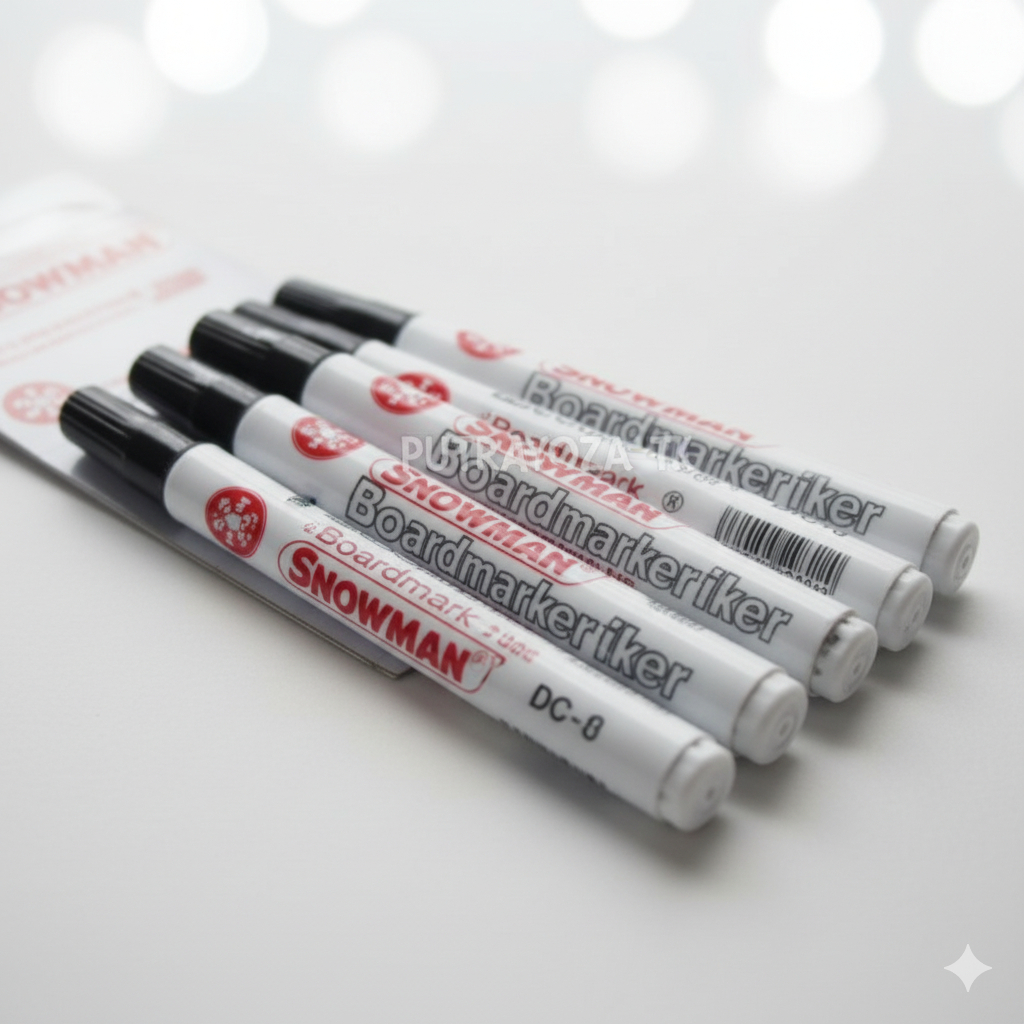 SPIDOL SNOWMAN WHITEBOARD HITAM/BOARDMARKER SNOWMAN BG-12/SPIDOL WHITEBOARD 1 KOTAK ISI 12 PCS