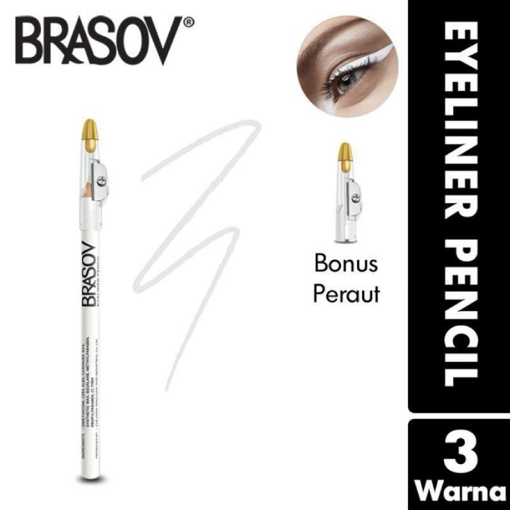 BRASOV Eyeliner Pencil Waterproof + Bonus Rautan