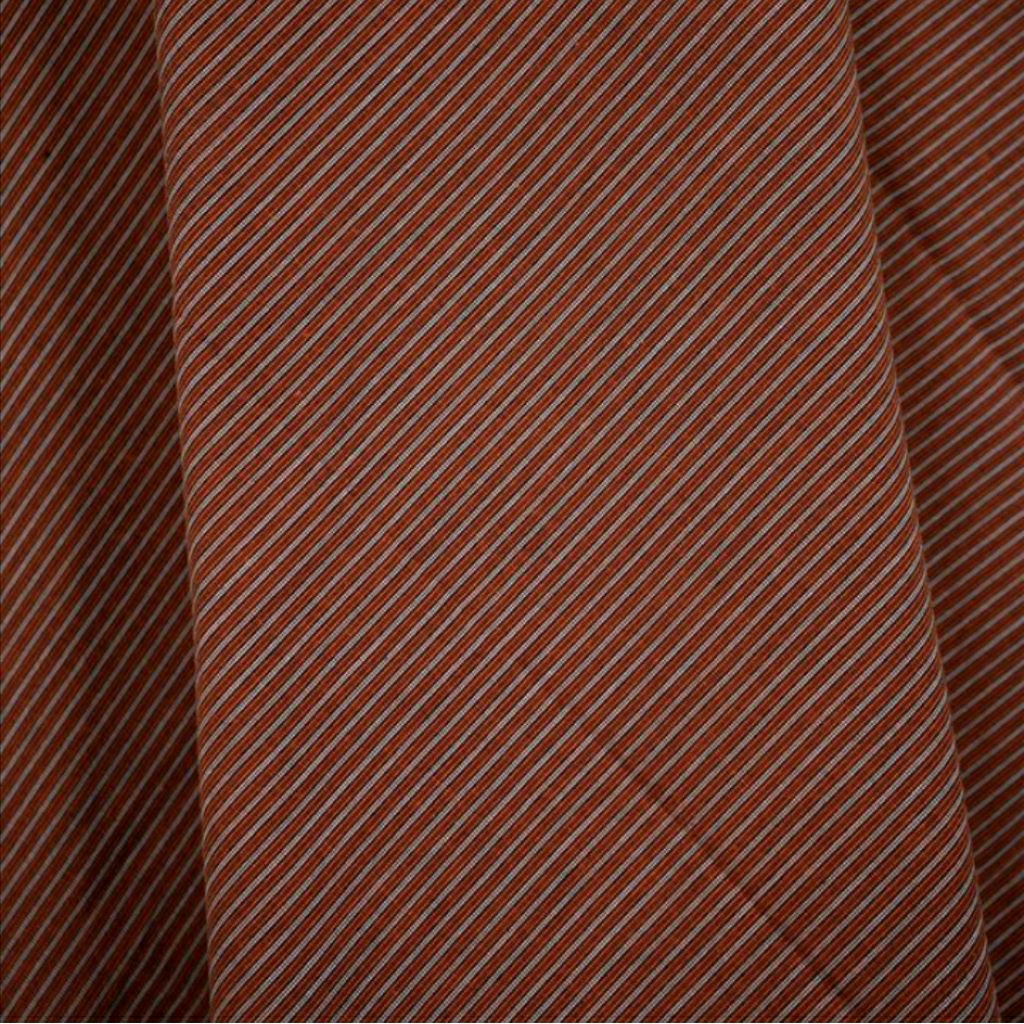 Kain Lurik Coklat Orange / Lurik Tenun Coklat Garis Kecil