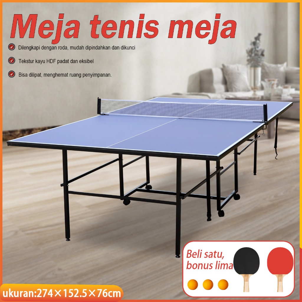 Meja Tennis Adjustable Portable Lipat Tenis Pingpong Table Indoor Outdoor