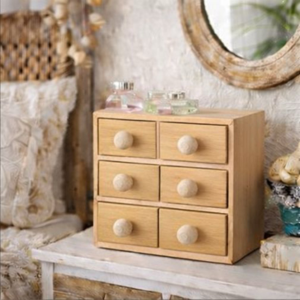 Rak Meja Laci Shabby Aesthetic Tempat Penyimpanan Multifungsi