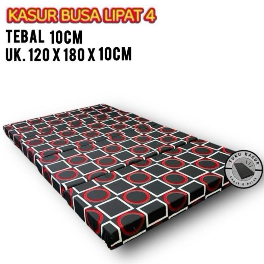 Tuku Kasur - PREMIUM KASUR BUSA LIPAT 4 TEBAL 10cm UK.120x180x10cm Untuk 2 orang