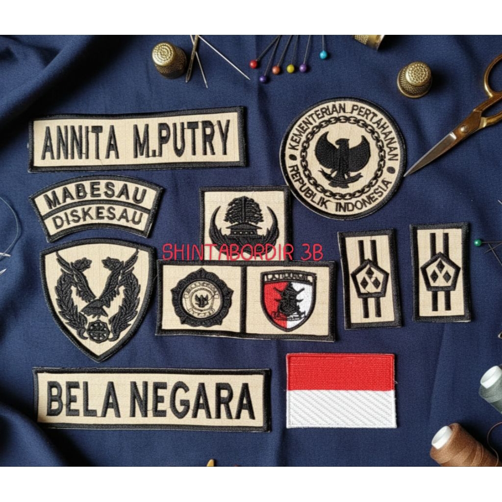 Patch Bordir Atribut ( Kemhan Biasa)PDL kemhan/Bela Negara/Atribut Kemhan