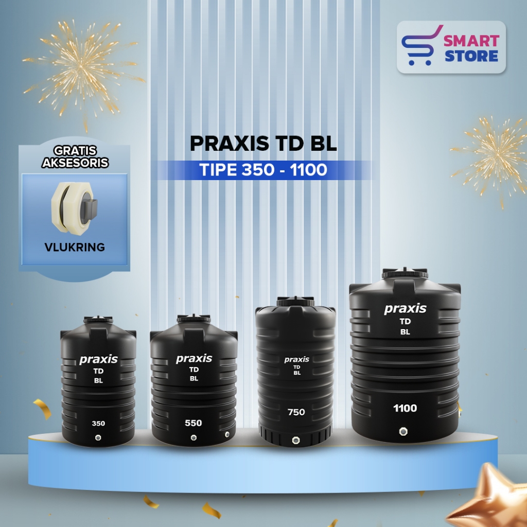 Tandon Toren Tangki Air PRAXIS 350-1100L Anti Lumut Termurah Dan Kuat
