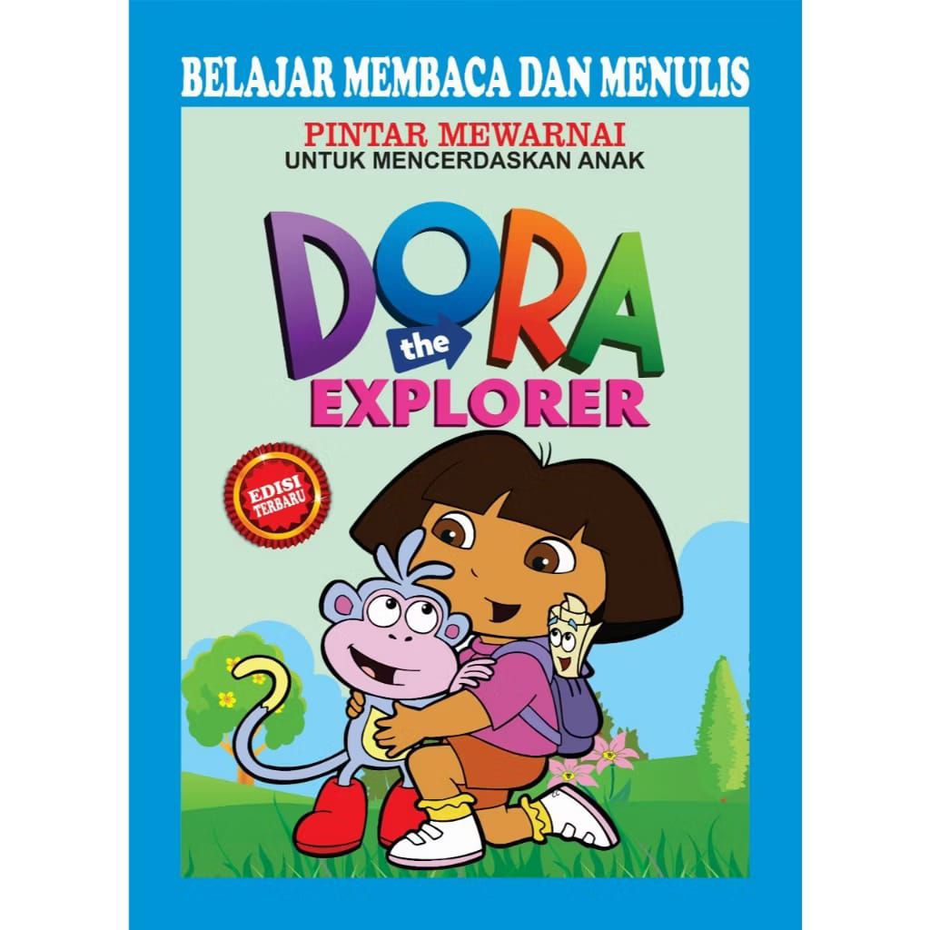 Activity Book DORA Buku mewarnai sambil Belajar mengenal huruf 16 Halaman HITAM PUTIH