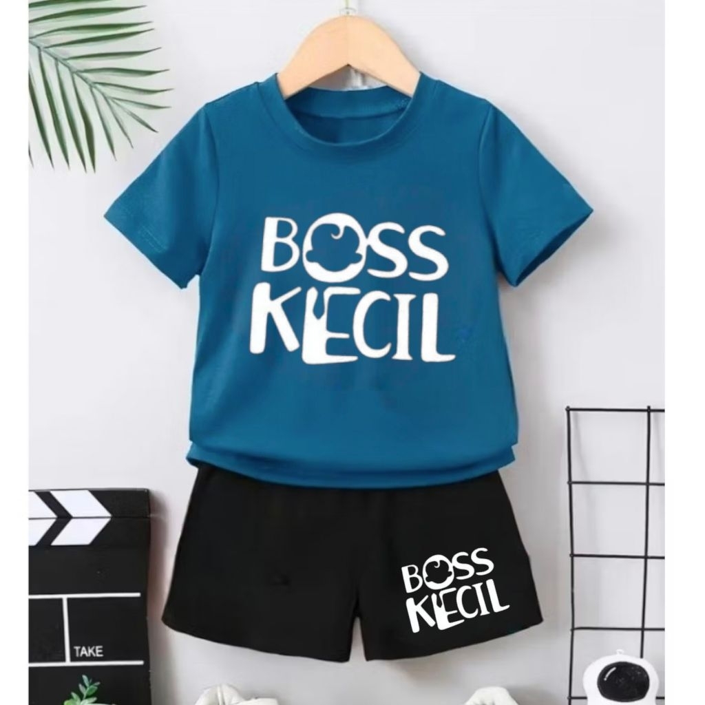 SETELAN KAOS ANAK CEWEK & COWOK BOSS KECIL BUAT USIA DARI 2 TAHUN - 9 TAHUN