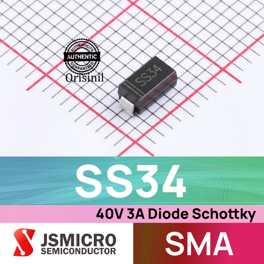 SS34 40V 3A Diode Schottky SMA DO-214AC JSMSEMI