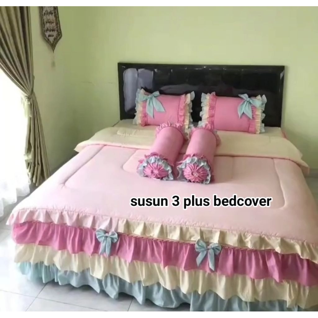 Sprei rumbai susun 3 plus bedcover