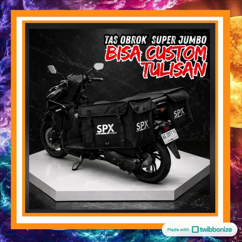 Tas Obrok Custom Super Jumbo 2 Tingkat – Anti Air, Bisa Dilepas, Kuat & Awet untuk Kurir Ojol