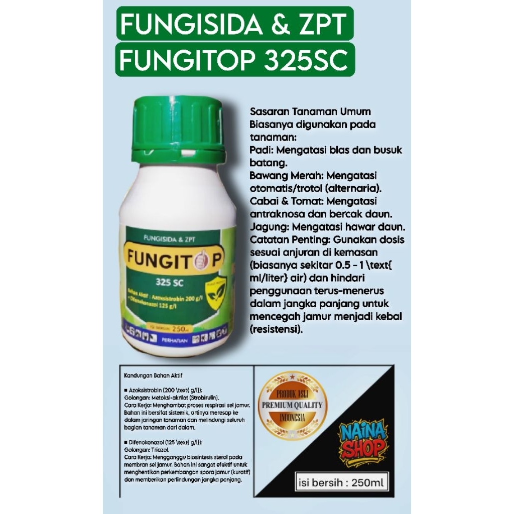 FUNGISIDA FUNGITOP 325SC 250ML / FUNGISIDA & ZPT