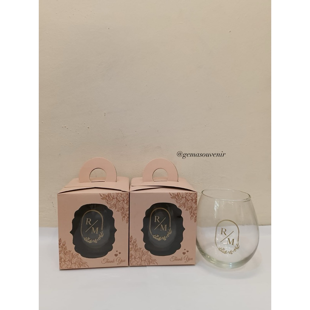 SOUVENIR GELAS TUSCANY CUSTOM / SOUVENIR GELAS DALGONA/ SOUVENIR PERNIKAHAN / SOUVENIR KHITAN / SOUV