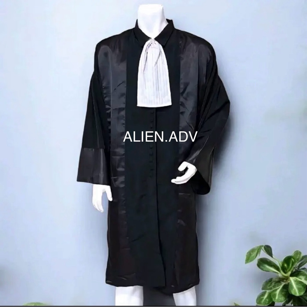 Baju Toga Hakim/Toga Pengacara/Toga Advokat/Toga Lawyer Bahan Twist Hitam