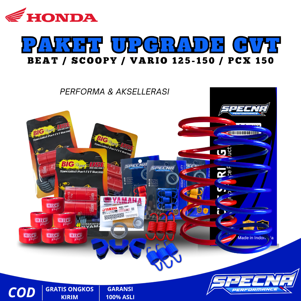 PAKET UPGRADE CVT BEAT SCOOPY VARIO 125 VARIO 150 ADV PCX 160 ROLLER RACING CVT UPGRADE FULL KIRIAN
