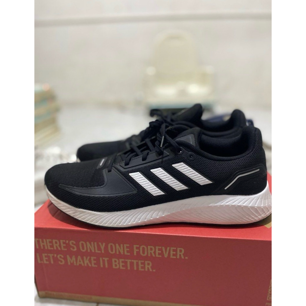 Sepatu Lari Adidas Run Falcon 2.0 Original – 29,5 cm / Size 46 (11 UK) – Warna Hitam Putih – Made in