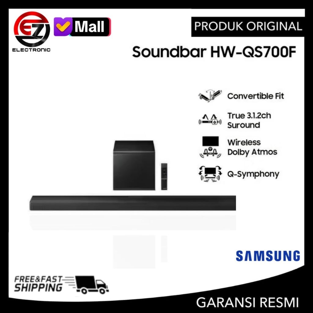 SAMSUNG HW QS700F Soundbar Samsung 3.1 Channel Dolby Atmos Wireless Subwoofer HW QS700F HW-QS700F