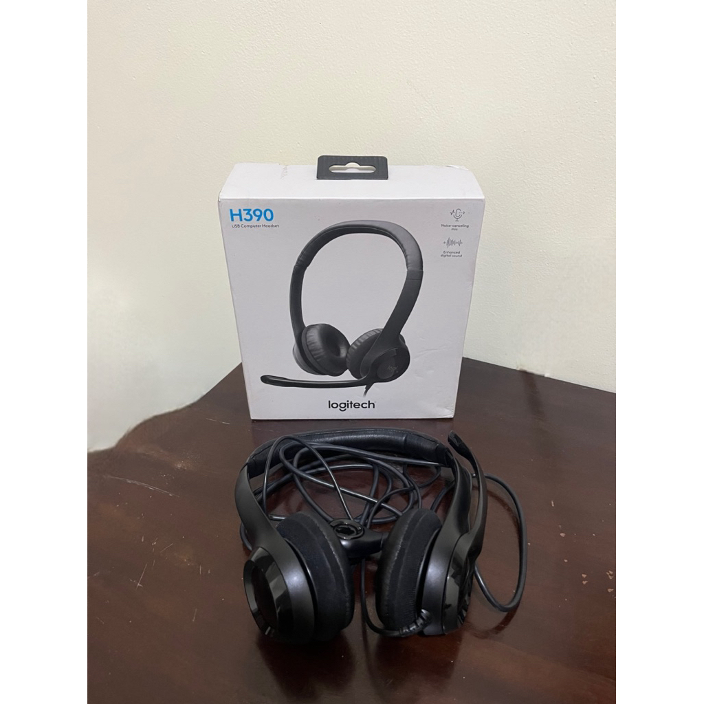 Preloved Logitech H390 Headset Stereo USB dengan Mikrofon Noise-Cancelling