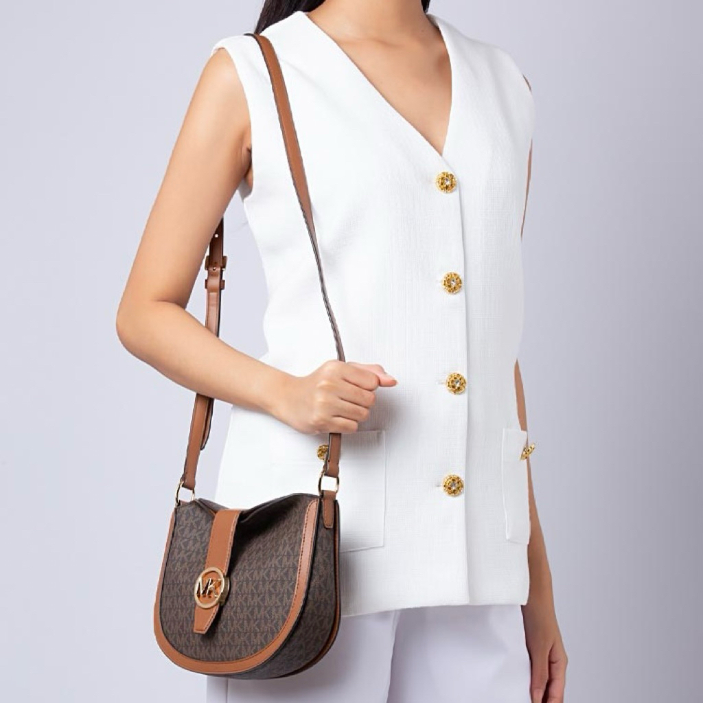 BRAND NEW MICHAEL KORS MK Gabby Small Signature Logo Monogram Hobo Flap Shoulder Crossbody Bag