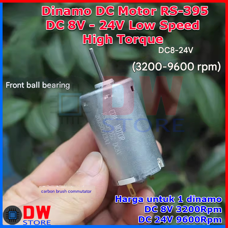 Dinamo DC Motor RS395 RS 395 DC 8V 8V-24V Low Speed RPM High Torque High Quality