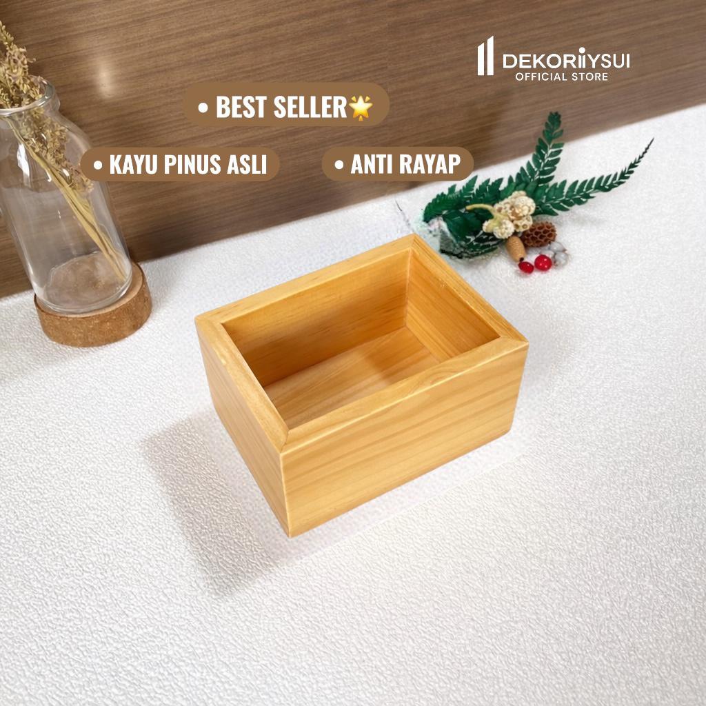 Dekoriysui - Kotak Kayu Pinus Tempat Gula Kopi Teh Sachet - Hotel &Cafe