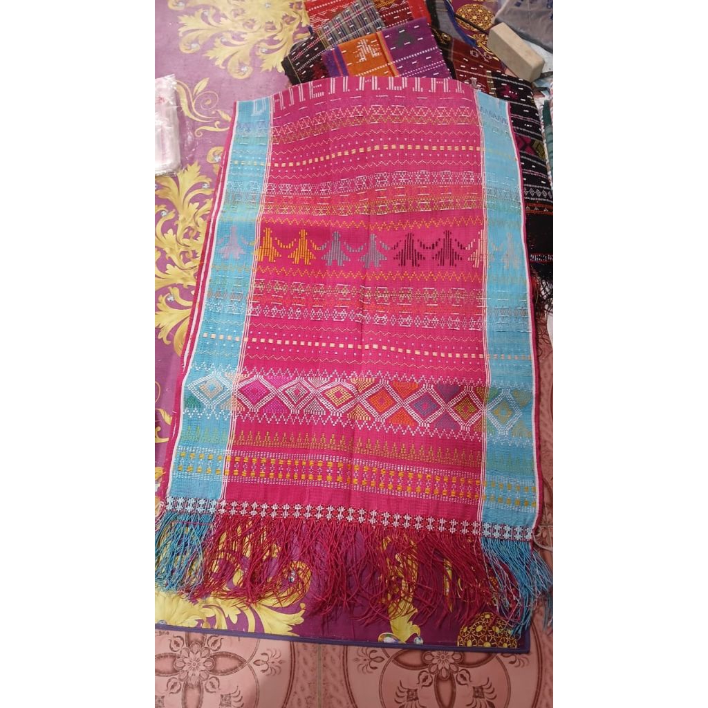 ULOS SADUM EKSKLUSIF FULL PAYET ULOS SADUM MERAH BIRU  KHAS BATAK TOBA