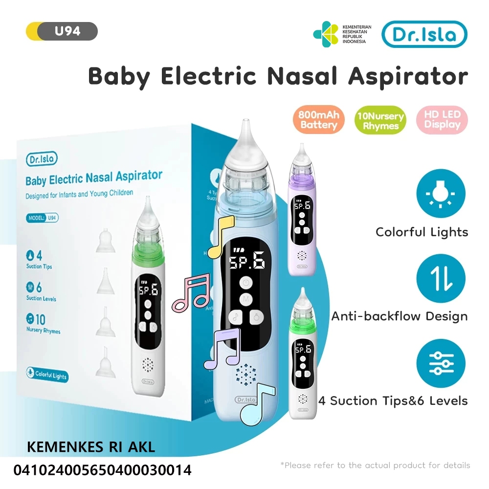 Dr.isla Penyedot Ingus Bayi Sedot Ingus Bayi Baby Nasal Aspirator Alat Elektrik Portabel Isi Ulang U